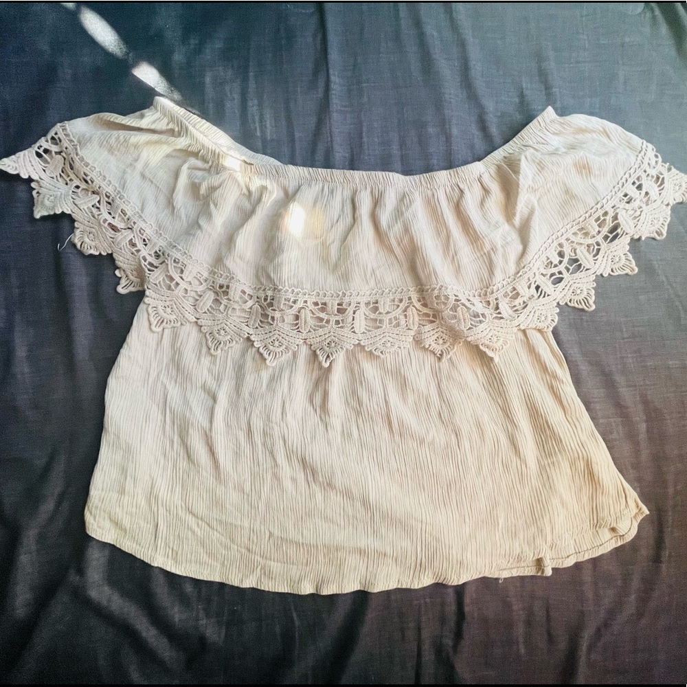 Crochet trimmed crop top